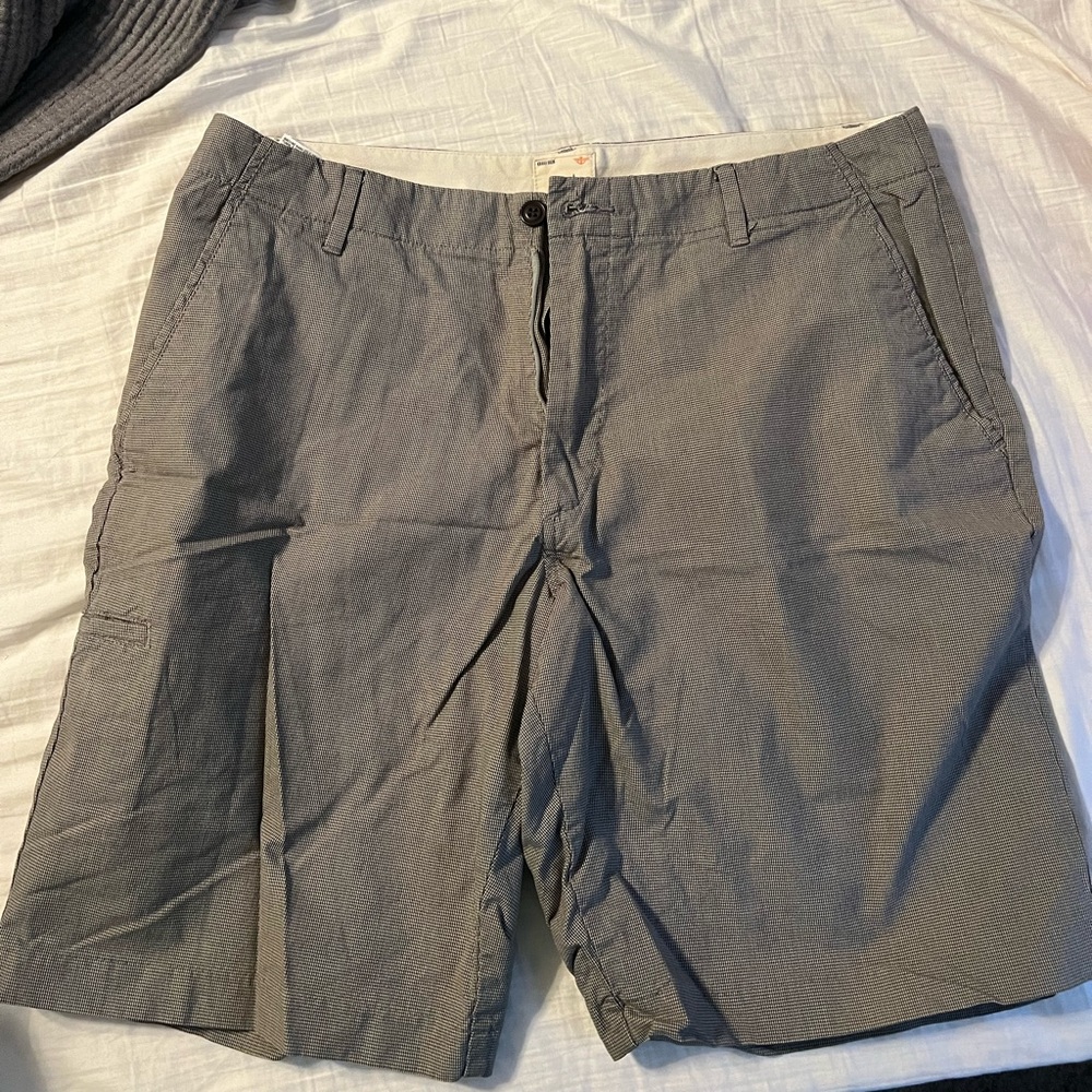 Black Check (Grey) Flat Front Shorts